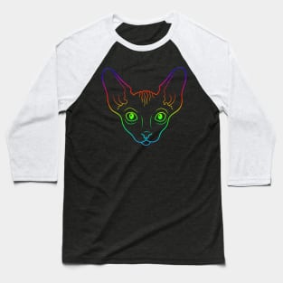 Rainbow sphynx cat Baseball T-Shirt